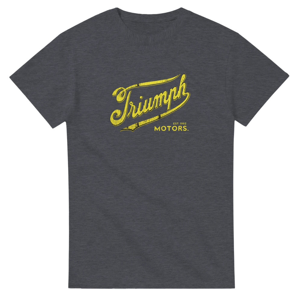 Triumph Motors Est.1902 vintage logo t-shirt — hand-drawn retro heritage design NZ