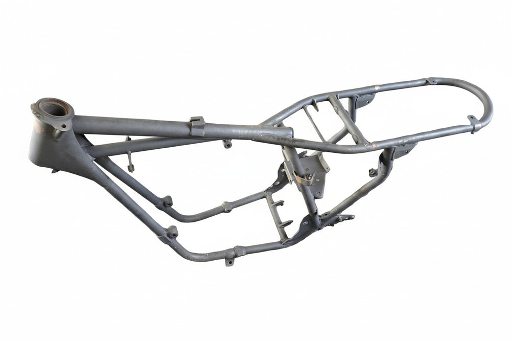 Gray motorcycle frame on a white background