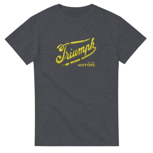Triumph Motors Est.1902 vintage logo t-shirt — hand-drawn retro heritage design NZ