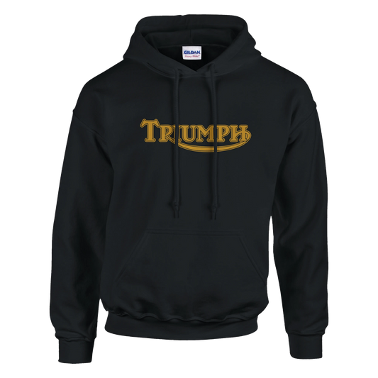 Triumph logo hoodie in military green — 50/50 cotton poly classic motorcycle hoodie NZ